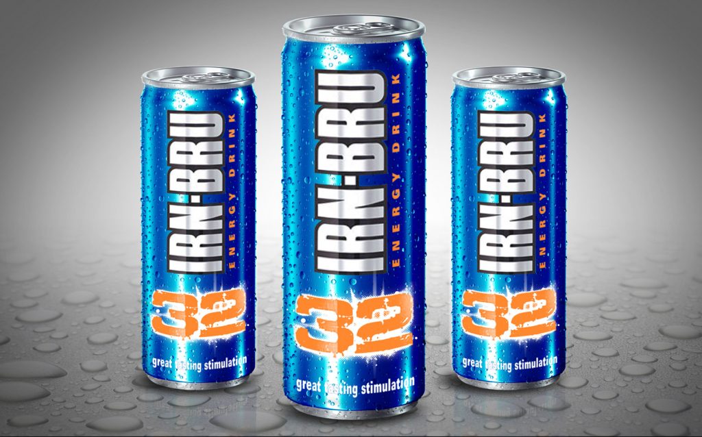 Branding and Packaging Design Irn Bru 32 Energy Drink Brand